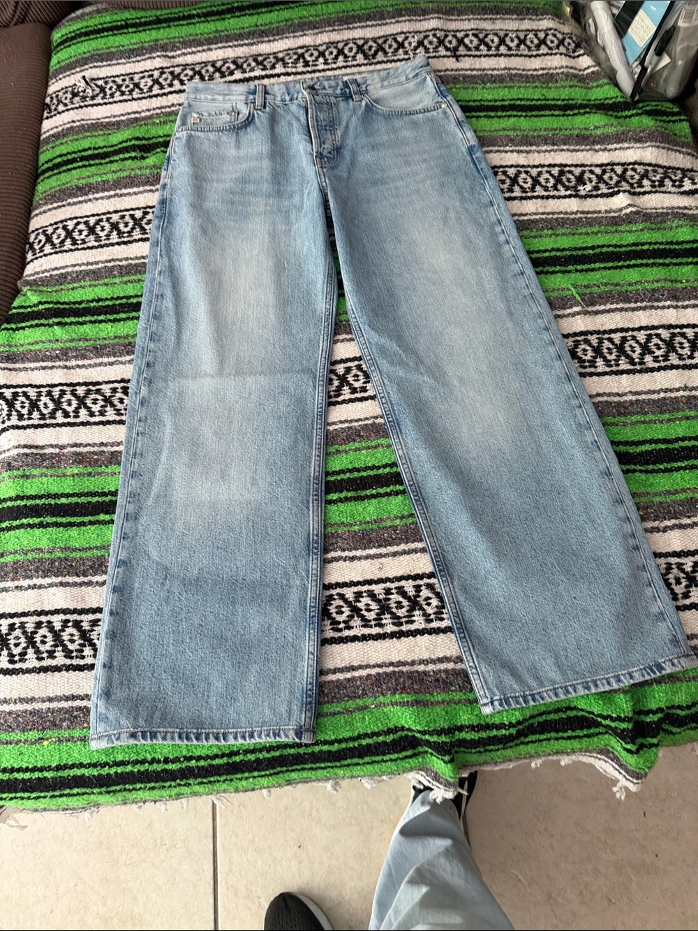 Ag Adriano Goldschmied Light Blue Wide-Leg Jeans